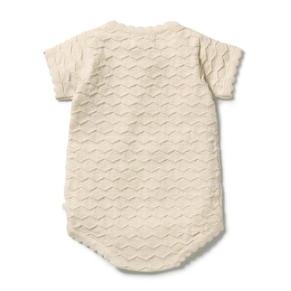 Wilson + Frenchy - Organic Knitted Chevron Bodysuit / Milk Cloud
