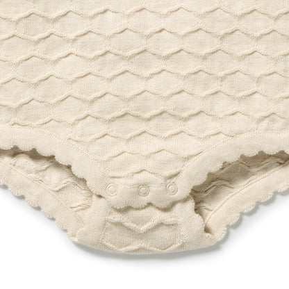 Wilson + Frenchy - Organic Knitted Chevron Bodysuit / Milk Cloud
