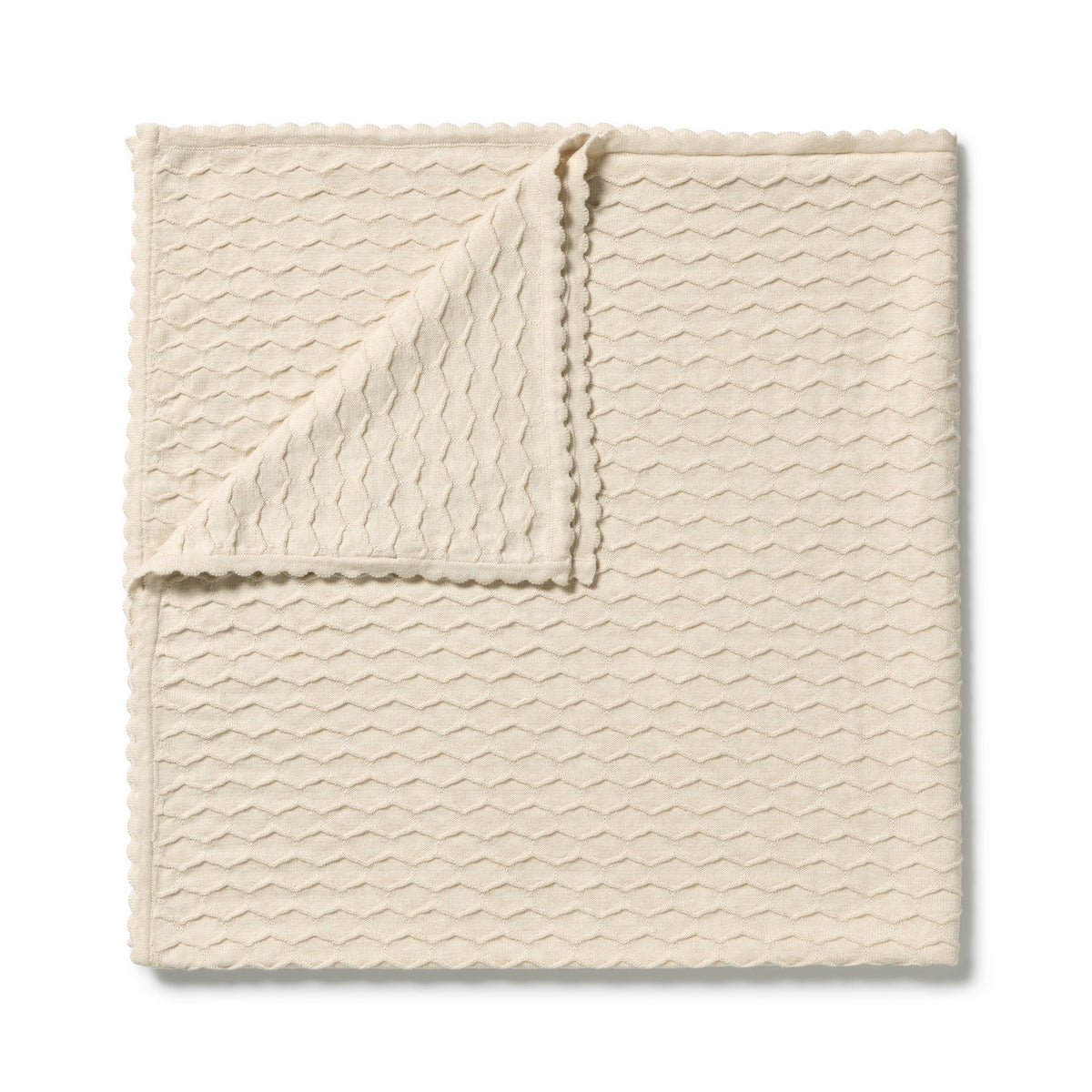 Wilson + Frenchy - Organic Knitted Chevron Blanket / Milk Cloud