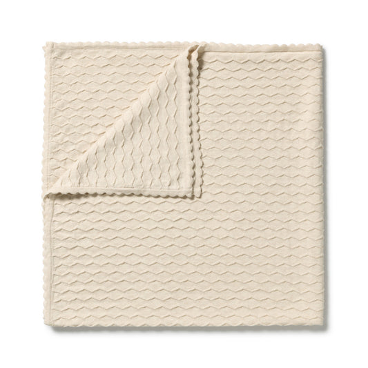 Wilson + Frenchy - Organic Knitted Chevron Blanket / Milk Cloud