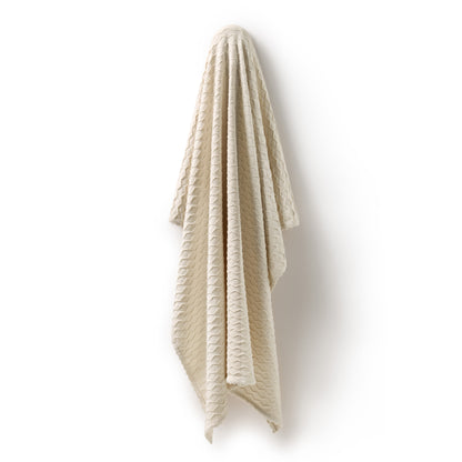 Wilson + Frenchy - Organic Knitted Chevron Blanket / Milk Cloud