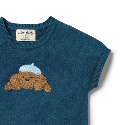 Wilson + Frenchy - Organic Knitted Growsuit / Little Croissant