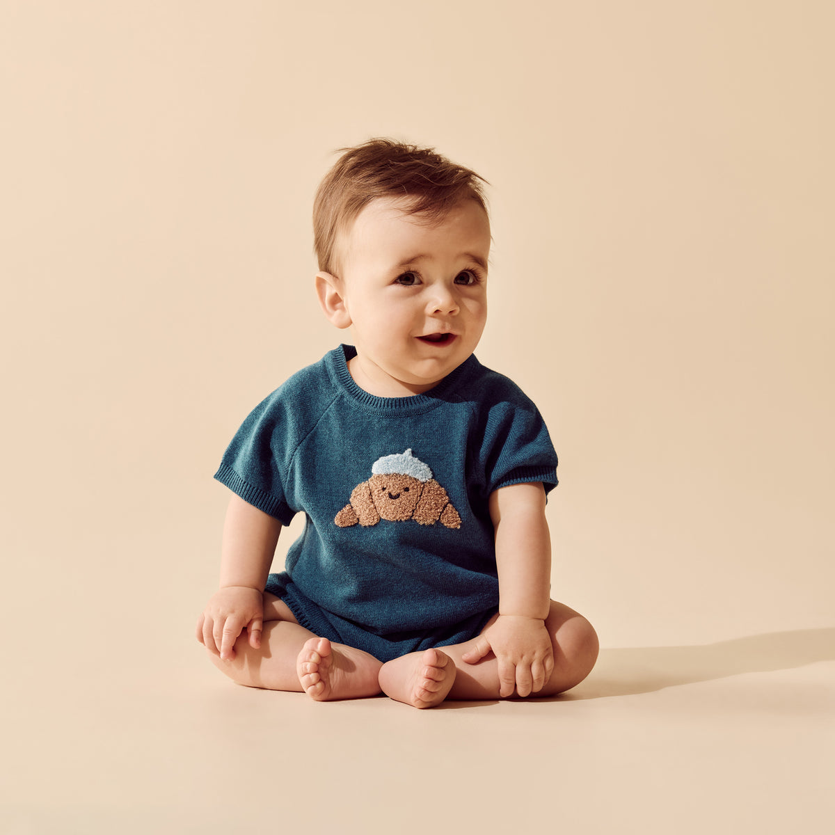Wilson + Frenchy - Organic Knitted Growsuit / Little Croissant