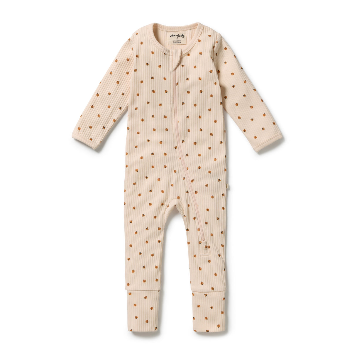 Wilson + Frenchy - Organic Zipsuit with Feet / Little Lady Bugs