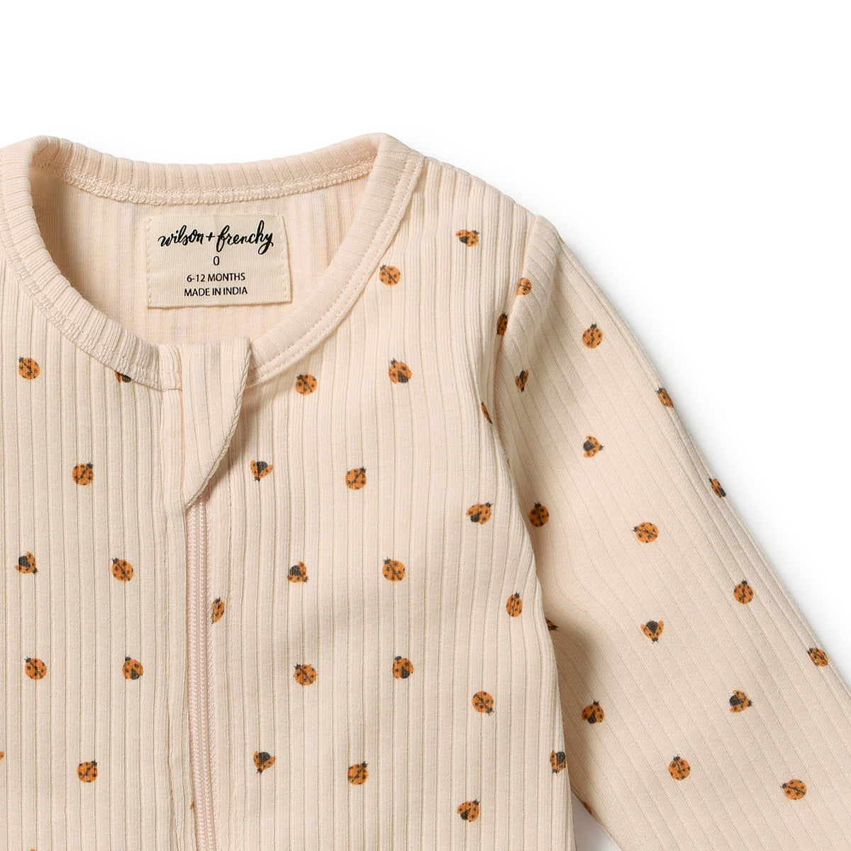 Wilson + Frenchy - Organic Zipsuit with Feet / Little Lady Bugs