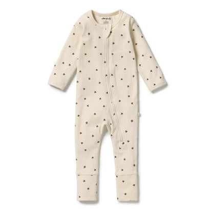 Wilson + Frenchy - Organic Zipsuit with Feet / My Lucky Charm
