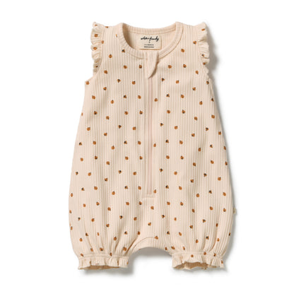 Wilson + Frenchy - Organic Ruffle Zipsuit / Little Lady Bugs