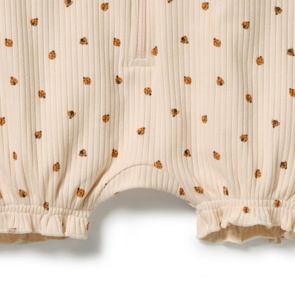 Wilson + Frenchy - Organic Ruffle Zipsuit / Little Lady Bugs