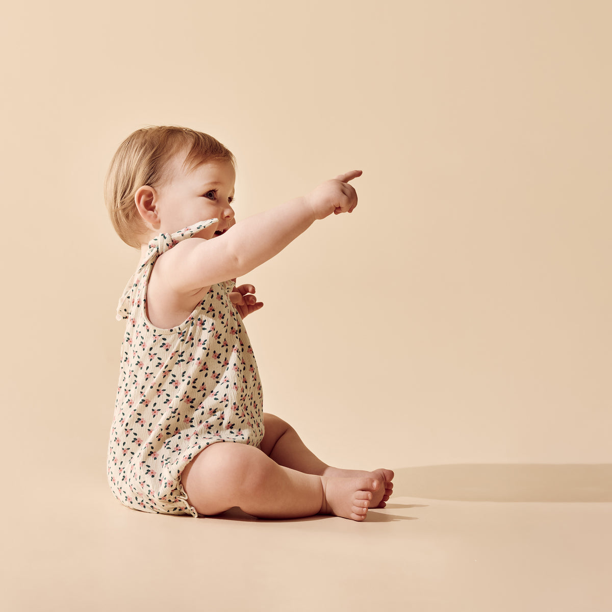 Wilson + Frenchy - Organic Crinkle Tie Playsuit / Little Blossom