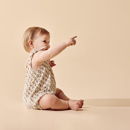 Wilson + Frenchy - Organic Crinkle Tie Playsuit / Little Blossom