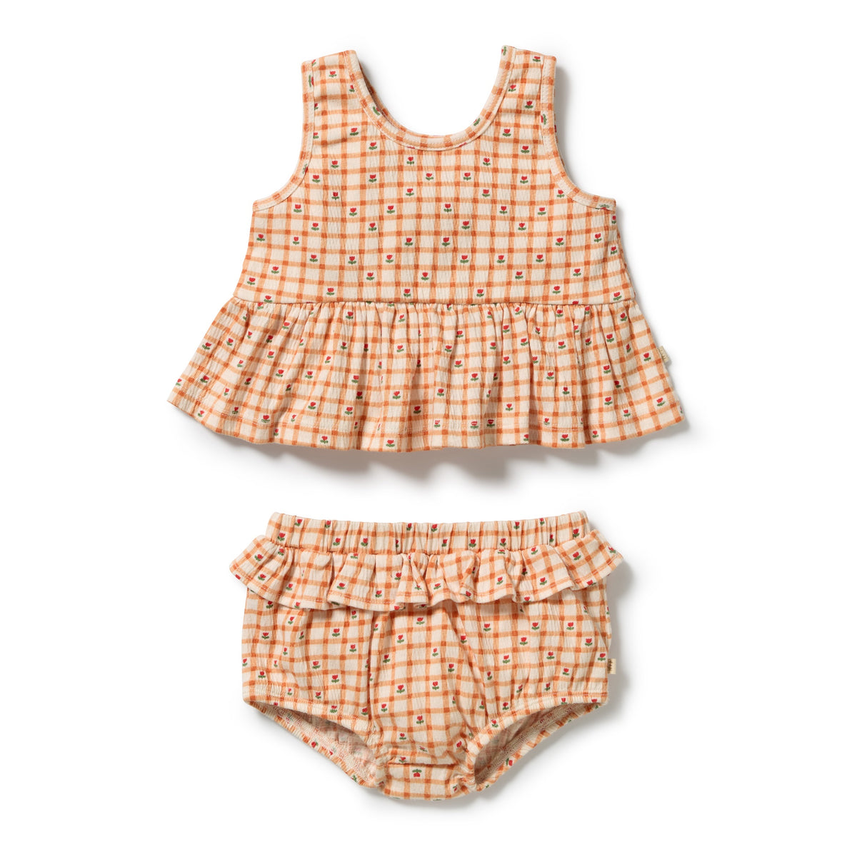 Wilson + Frenchy - Organic Crinkle Ruffle Set / Checkerberry
