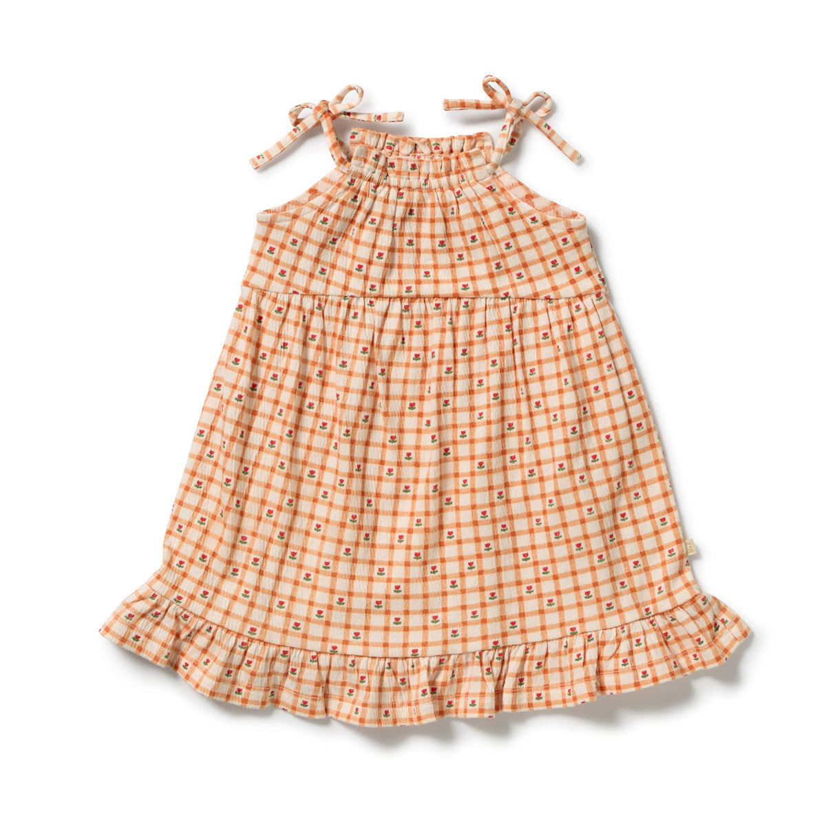 Wilson + Frenchy - Organic Crinkle Ruffle Dress / Checkerberry