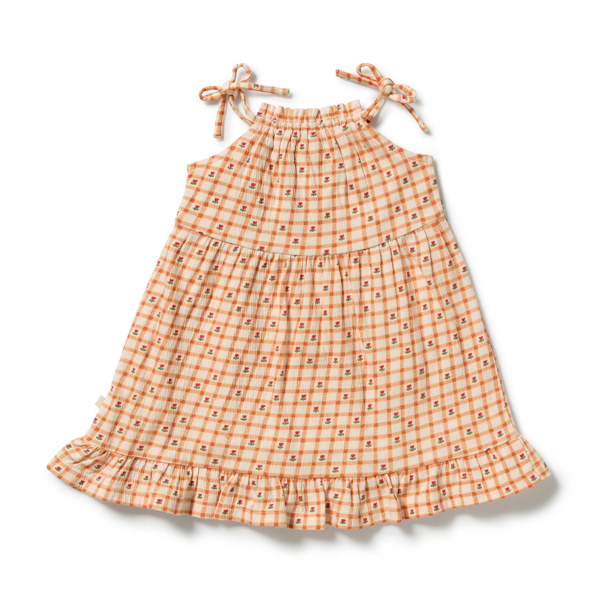 Wilson + Frenchy - Organic Crinkle Ruffle Dress / Checkerberry