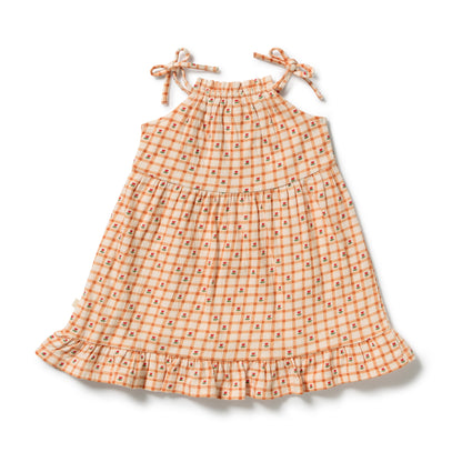 Wilson + Frenchy - Organic Crinkle Ruffle Dress / Checkerberry