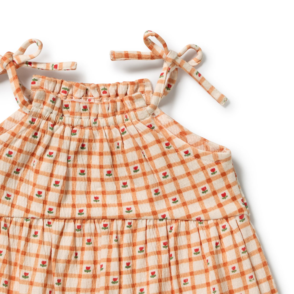 Wilson + Frenchy - Organic Crinkle Ruffle Dress / Checkerberry