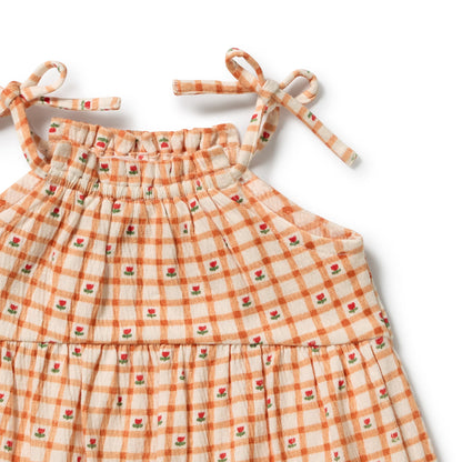 Wilson + Frenchy - Organic Crinkle Ruffle Dress / Checkerberry