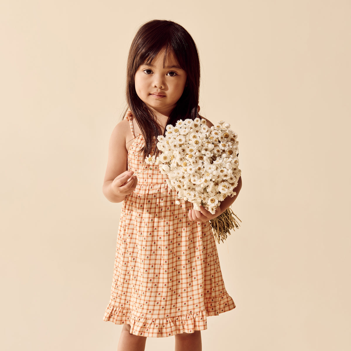 Wilson + Frenchy - Organic Crinkle Ruffle Dress / Checkerberry