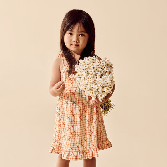 Wilson + Frenchy - Organic Crinkle Ruffle Dress / Checkerberry