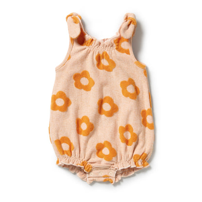 Wilson + Frenchy - Organic Terry Tie Playsuit / Daisy Glow