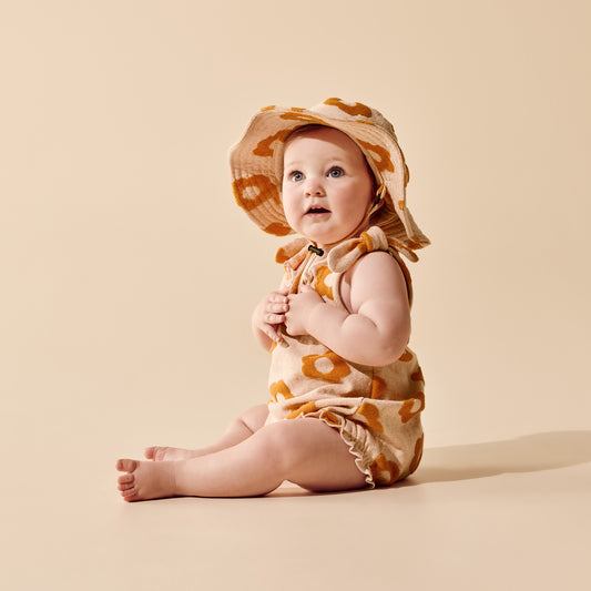 Wilson + Frenchy - Organic Terry Tie Playsuit / Daisy Glow