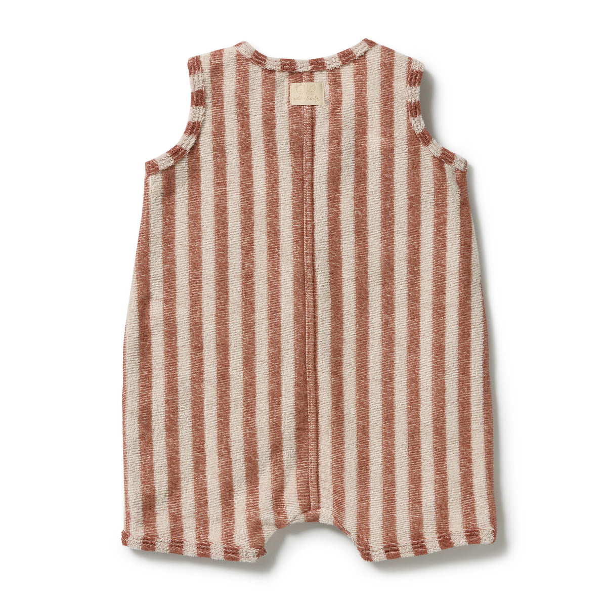 Wilson + Frenchy - Organic Terry Growsuit / Cherry Cola Stripe