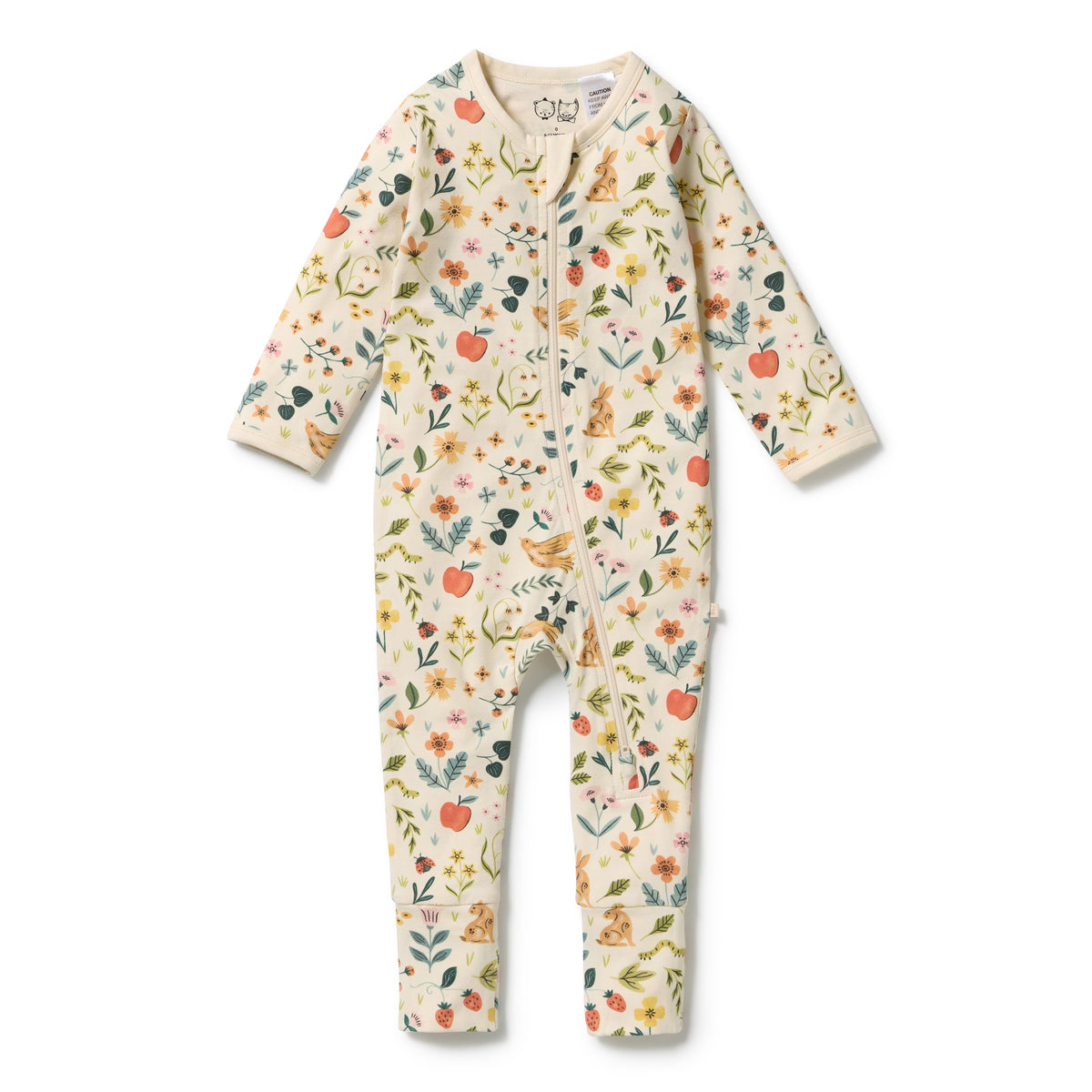 Wilson + Frenchy - Organic Zipsuit with Feet / Summer Garden