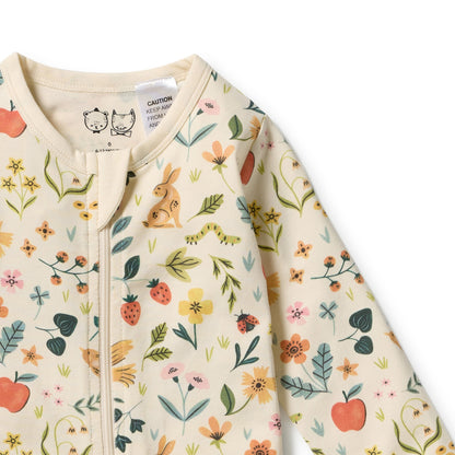 Wilson + Frenchy - Organic Zipsuit with Feet / Summer Garden