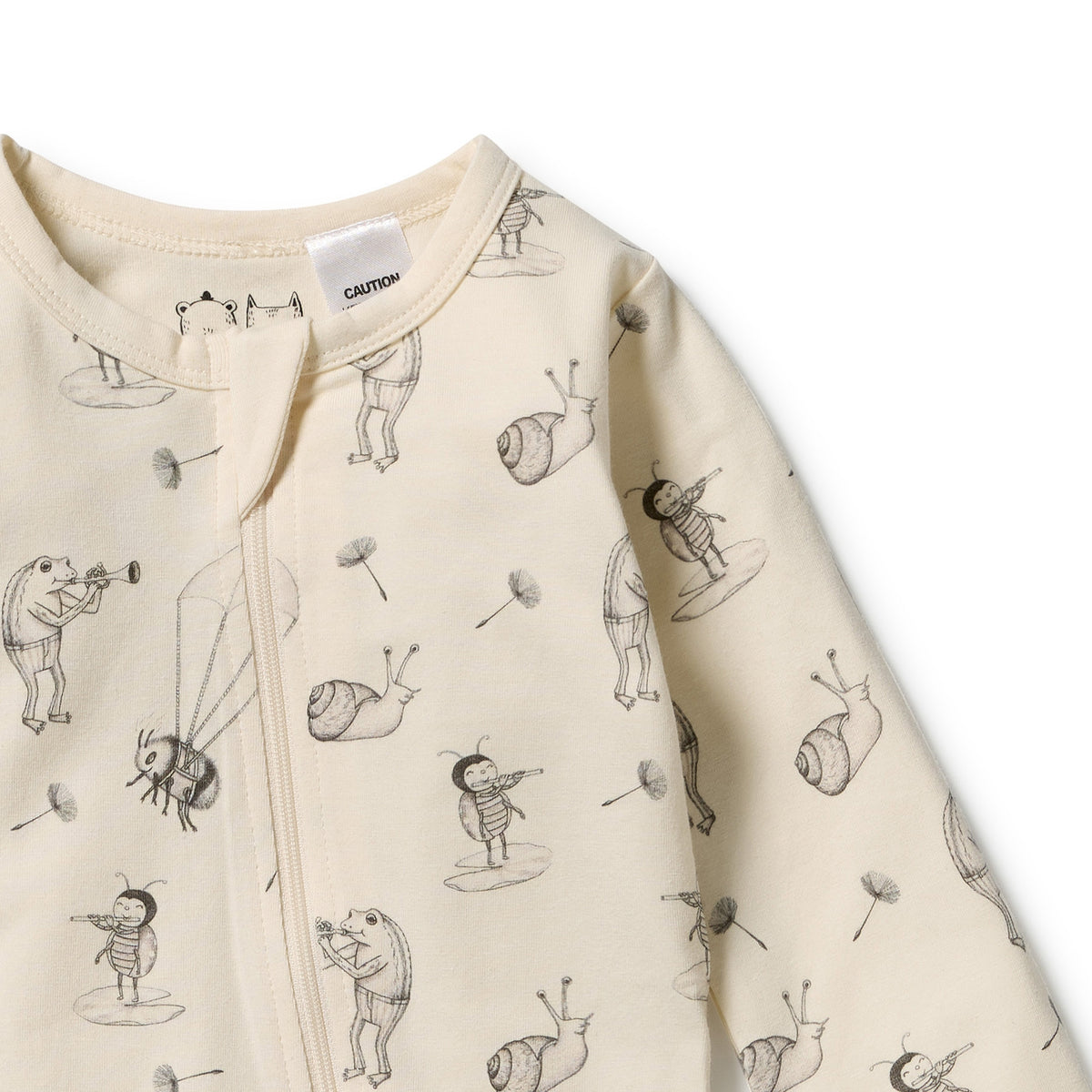 Wilson + Frenchy - Organic Zipsuit with Feet / Whispering Willows
