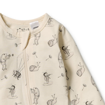 Wilson + Frenchy - Organic Zipsuit with Feet / Whispering Willows