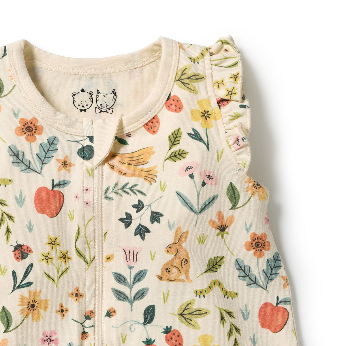 Wilson + Frenchy - Organic Ruffle Zipsuit / Summer Garden
