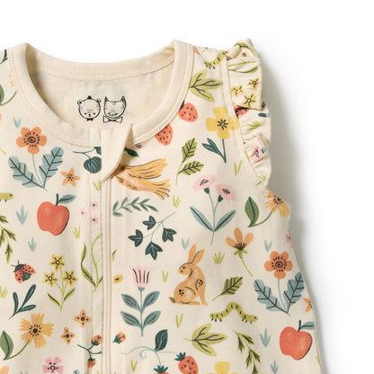 Wilson + Frenchy - Organic Ruffle Zipsuit / Summer Garden