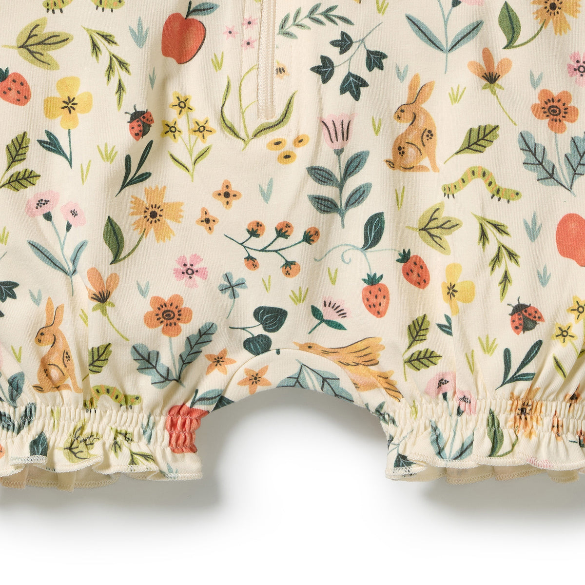 Wilson + Frenchy - Organic Ruffle Zipsuit / Summer Garden