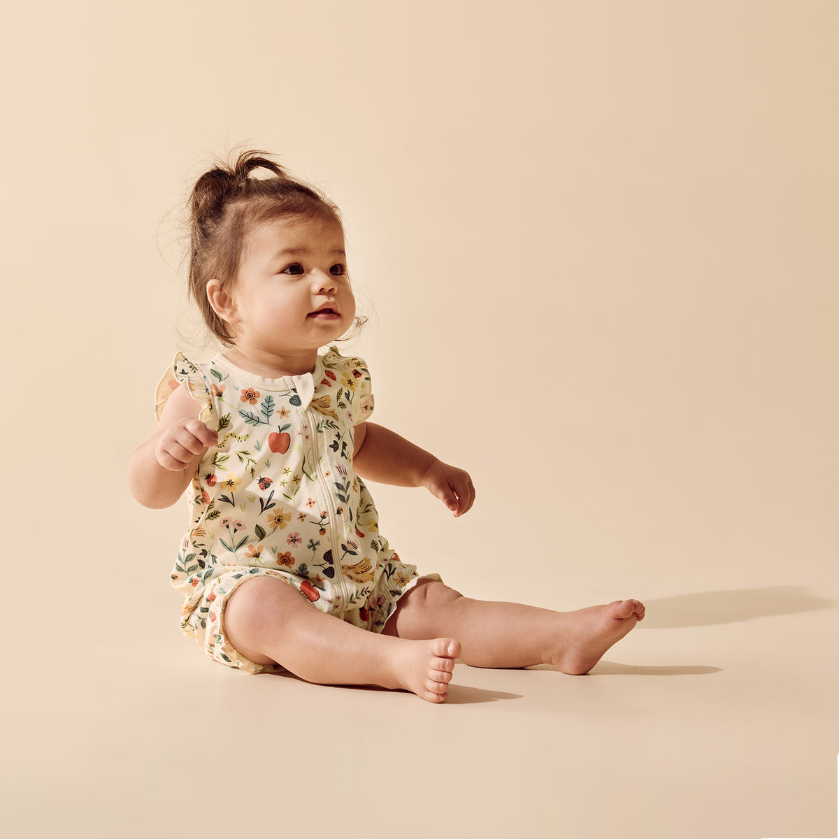 Wilson + Frenchy - Organic Ruffle Zipsuit / Summer Garden