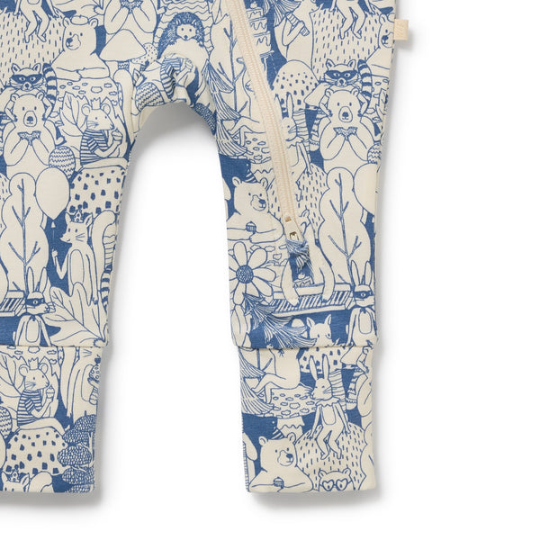 Wilson + Frenchy - Organic Zipsuit with Feet / Woodland Adventures
