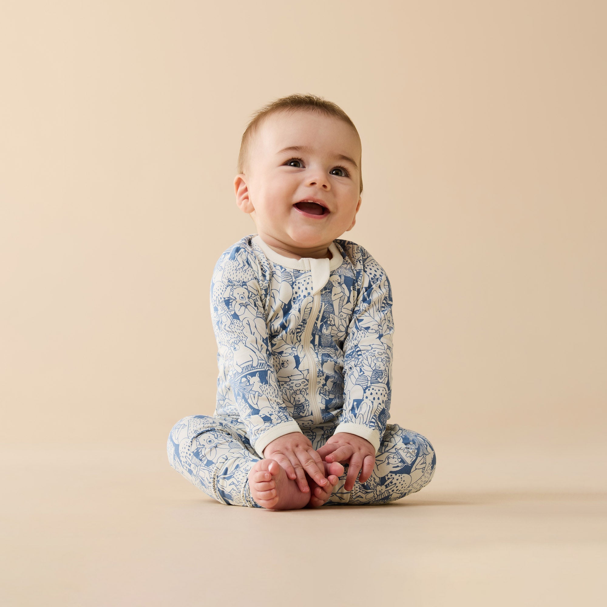 Wilson + Frenchy - Organic Zipsuit with Feet / Woodland Adventures