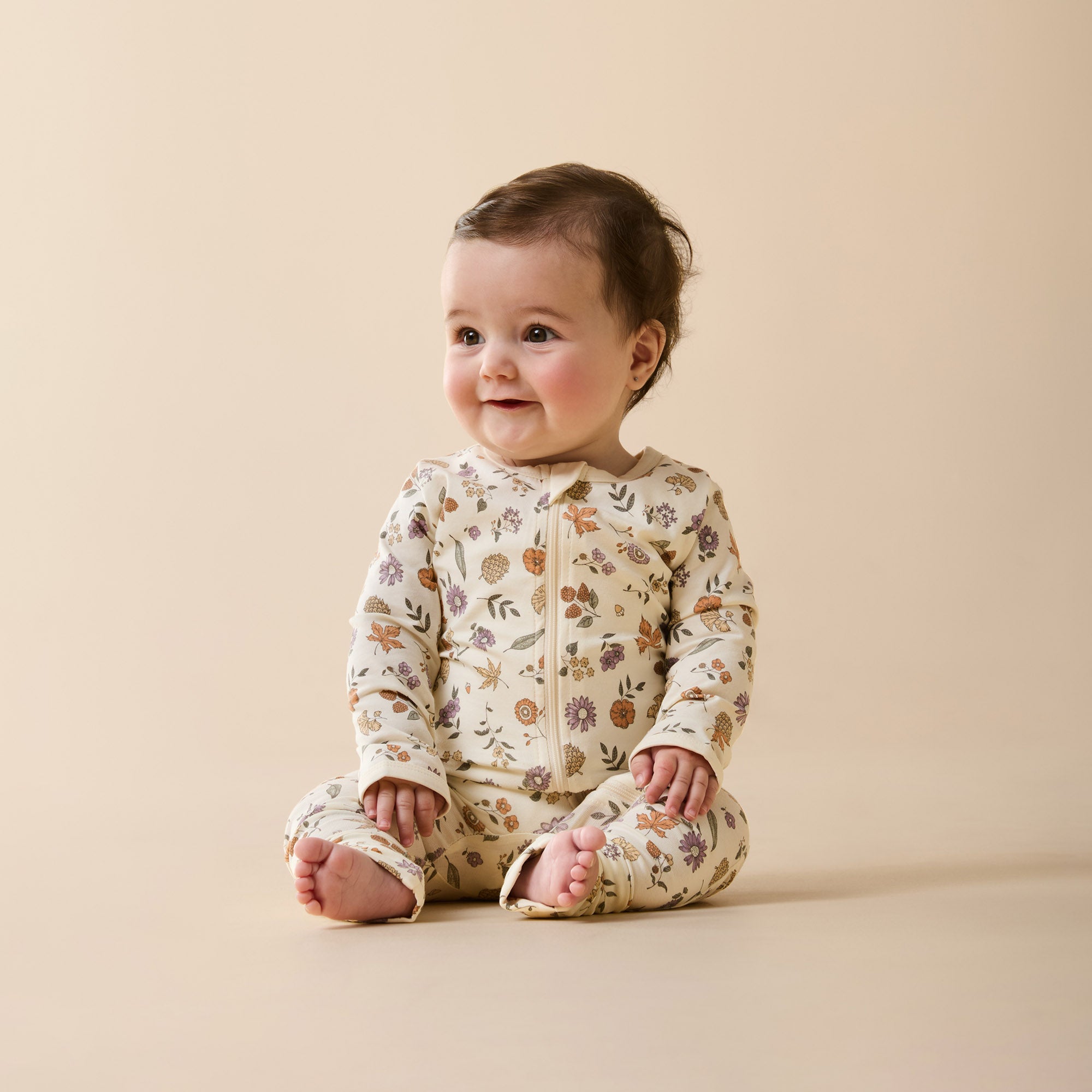 Wilson + Frenchy - Organic Zipsuit with Feet / Maple Glow
