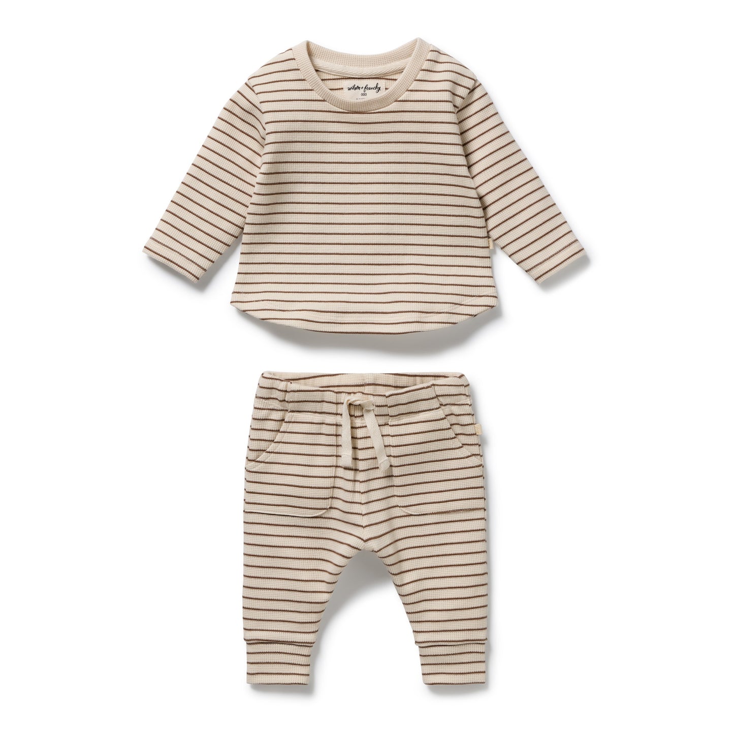Wilson + Frenchy - Organic Waffle Set / Nutmeg Stripe