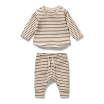 Wilson + Frenchy - Organic Waffle Set / Nutmeg Stripe