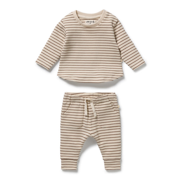 Wilson + Frenchy - Organic Waffle Set / Nutmeg Stripe