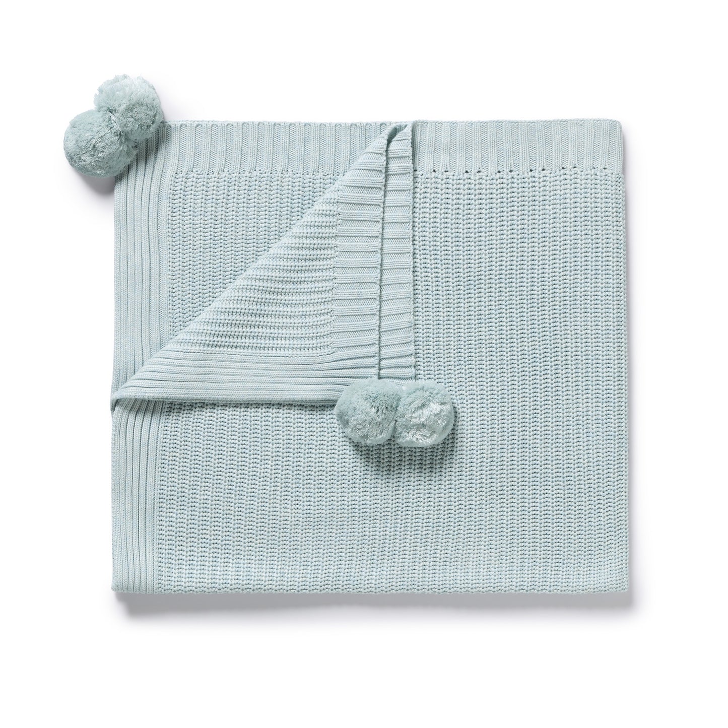 Wilson + Frenchy - Organic Knitted Blanket AW26 / Cloud Blue