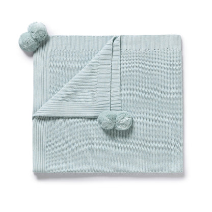 Wilson + Frenchy - Organic Knitted Blanket AW26 / Cloud Blue