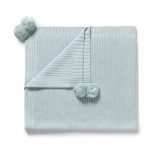 Wilson + Frenchy - Organic Knitted Blanket AW26 / Cloud Blue