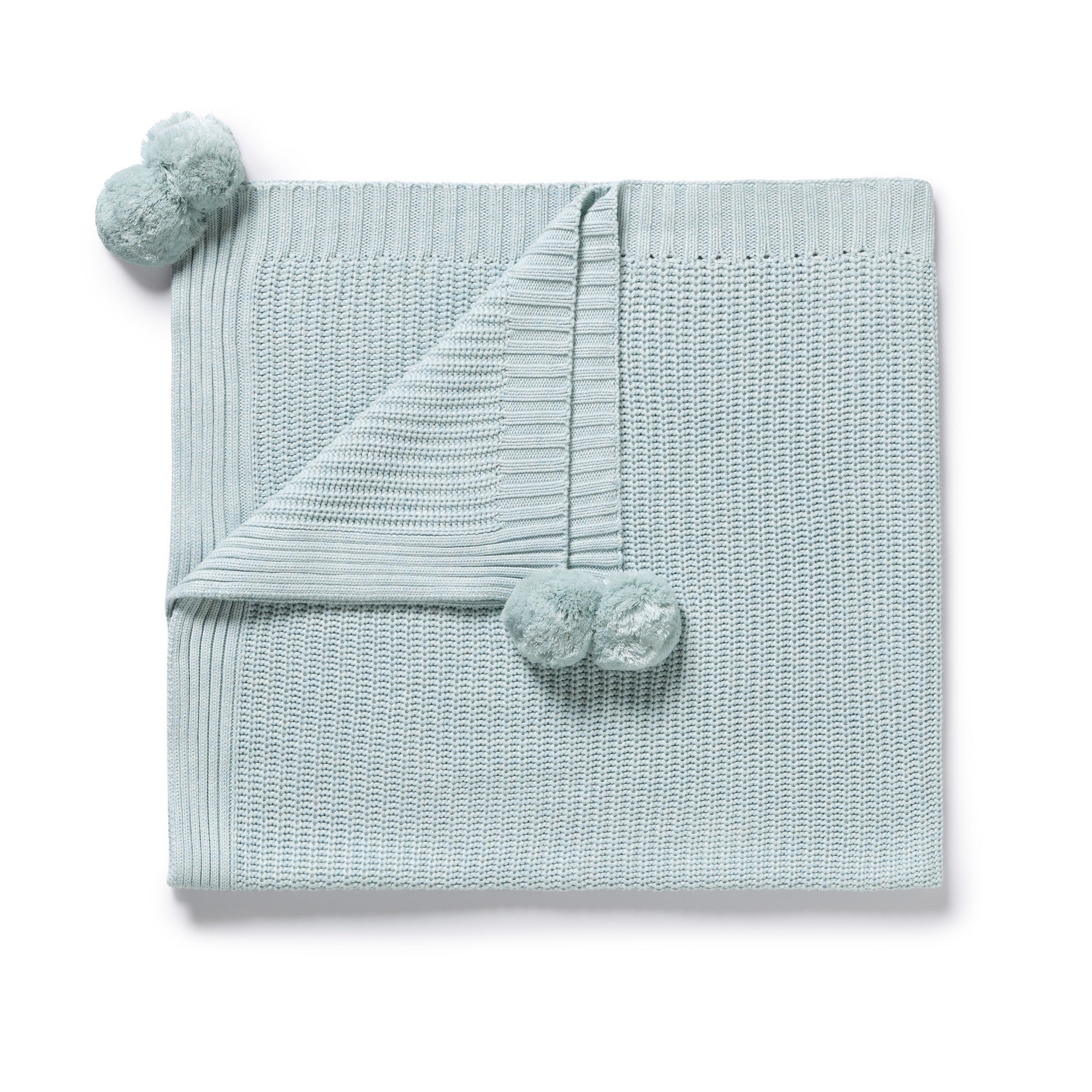 Wilson + Frenchy - Organic Knitted Blanket AW26 / Cloud Blue