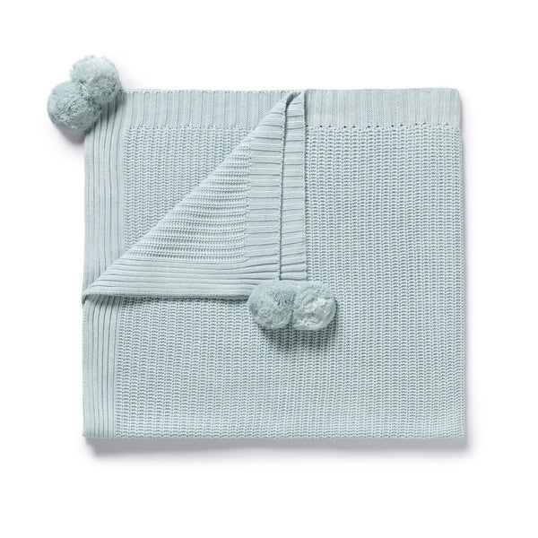 Wilson + Frenchy - Organic Knitted Blanket AW26 / Cloud Blue