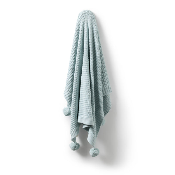 Wilson + Frenchy - Organic Knitted Blanket AW26 / Cloud Blue