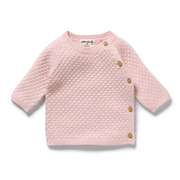 Wilson + Frenchy - Organic Knitted bubble Kimono Cardigan / Marshmellow