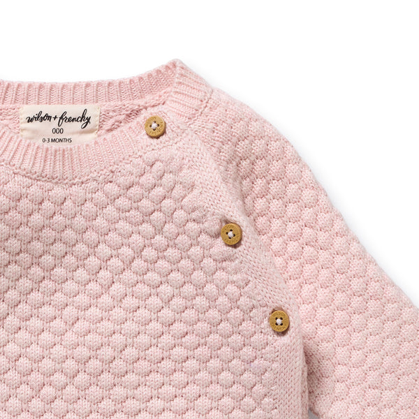 Wilson + Frenchy - Organic Knitted bubble Kimono Cardigan / Marshmellow