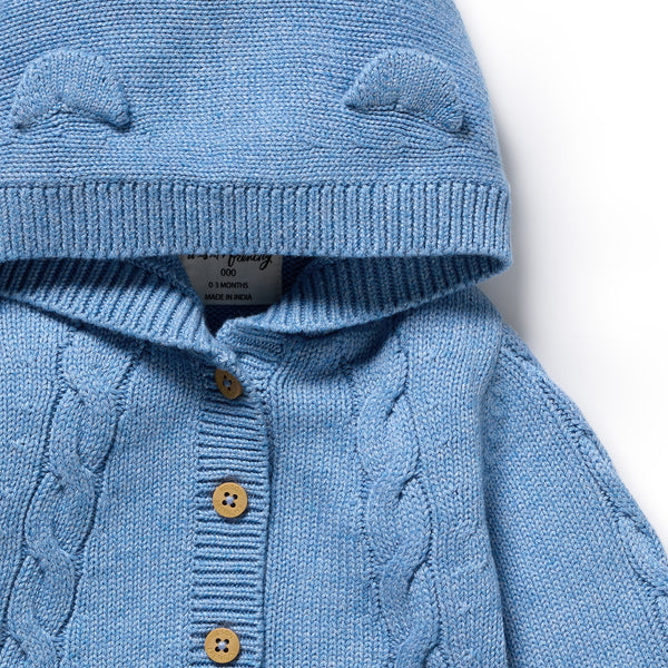 Wilson + Frenchy - Organic Knitted Cable Jacket / Frosted Blue