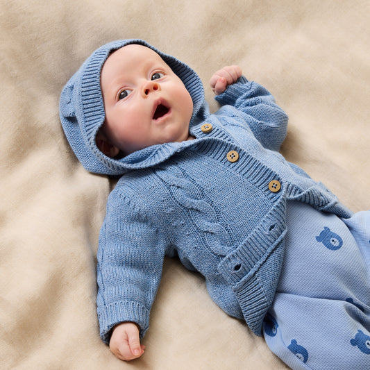 Wilson + Frenchy - Organic Knitted Cable Jacket / Frosted Blue