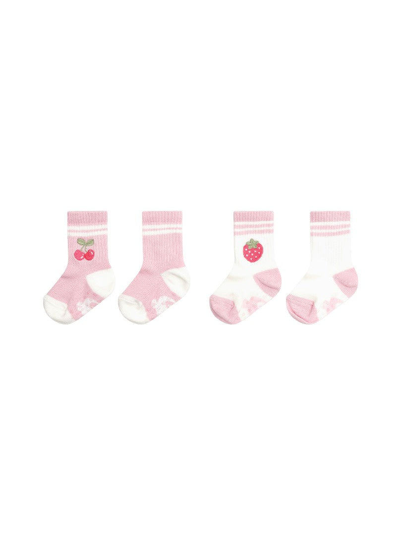 Huxbaby - Sporty Fruit 2pk Socks / Candy + White